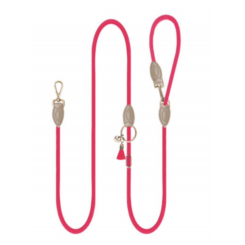 LAISSE KAYA BANDOULIERE FRAMBOISE 9MM/220CM