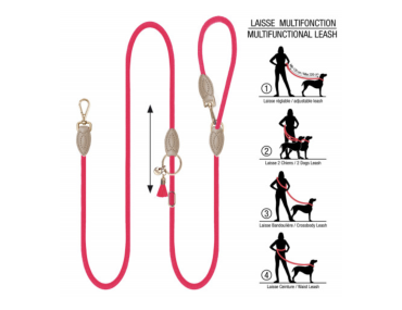 LAISSE KAYA BANDOULIERE FRAMBOISE 9MM/220CM