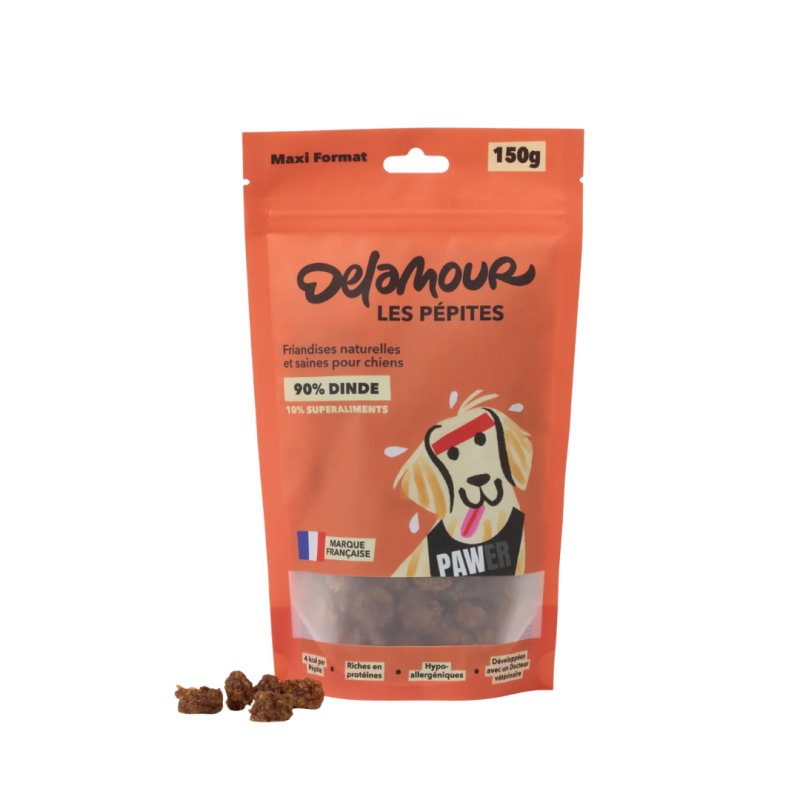 RECHARGE PEPITES DELAMOUR DINDE 150GR
