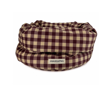 panier pour chien rouge bordeaux beige vichy