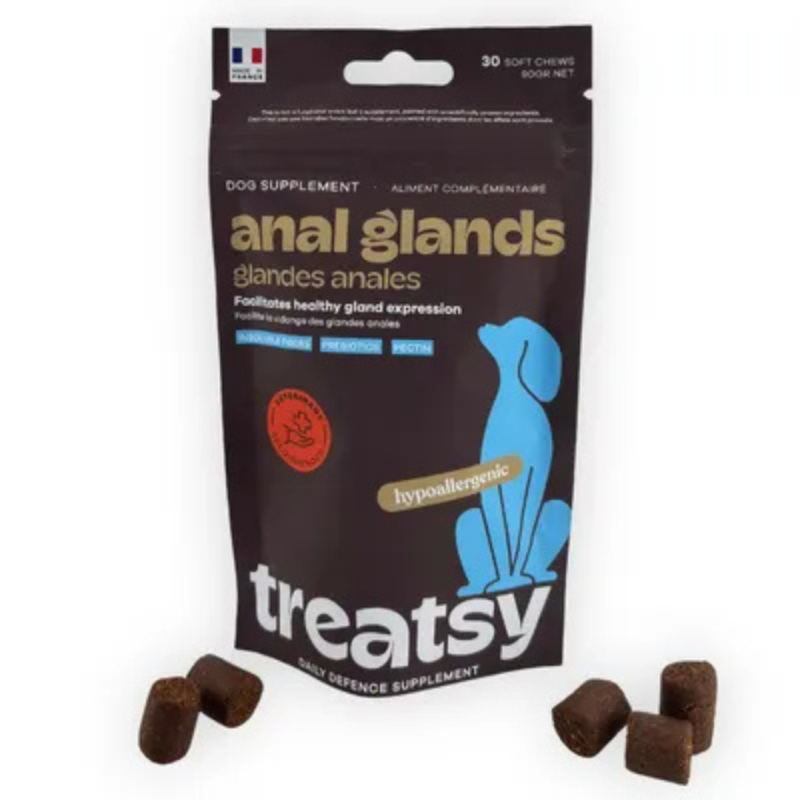 TREATSY DOG SUPPLEMENT GLANDES ANALES 30 BOUCHEES 90GR TREATSY DOG SUPPLEMENT GLANDES ANALES 30 BOUCHEES 90GR