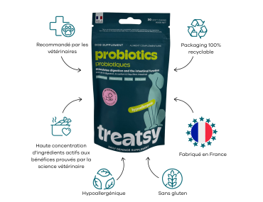TREATSY DOG SUPPLEMENT PROBIOTIQUES 30 BOUCHEES 90GR
