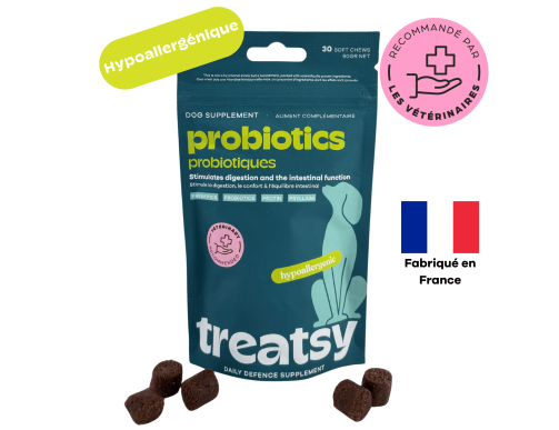 TREATSY DOG SUPPLEMENT PROBIOTIQUES 30 BOUCHEES 90GR