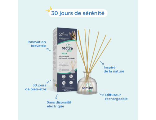 SECURECAT HOME DIFFUSEUR + 8 BATONNETS + FLACON 80ML
