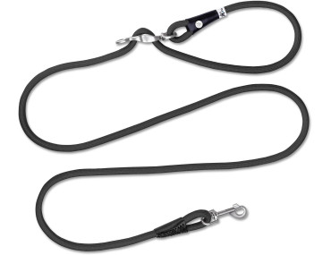 laisse ajustable réglable curli noire pour chien