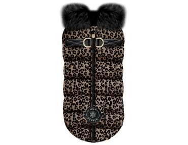 doudoune manteau pour chien léopard fourrure