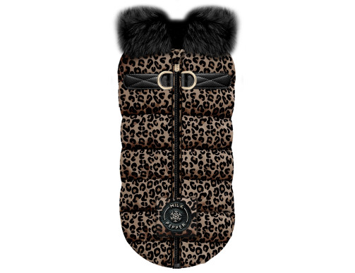 doudoune manteau pour chien léopard fourrure