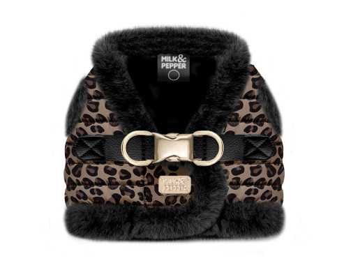 harnais pour chien petit fourrure leopard