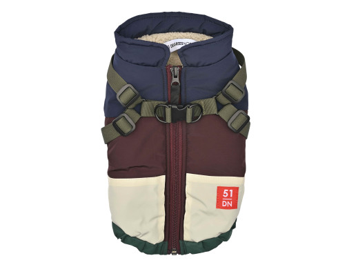 51 COLORBLOCK HARNESS COAT BURGUNDY