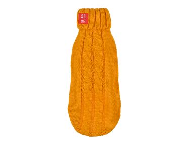 pull pour chien jaune en maille laine chic