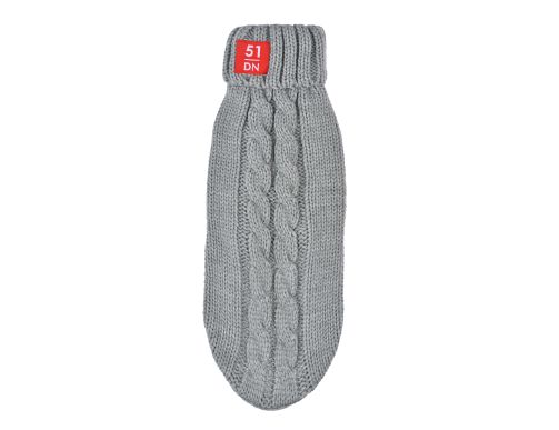 pull pour chien gris en maille laine chic