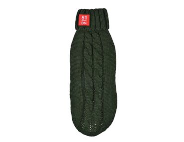 pull pour chien vert foncé en maille laine chic