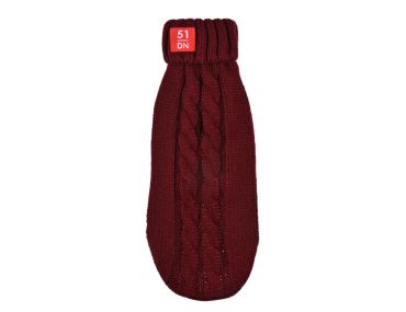 pull pour teckel en maille chaud hiver bordeaux