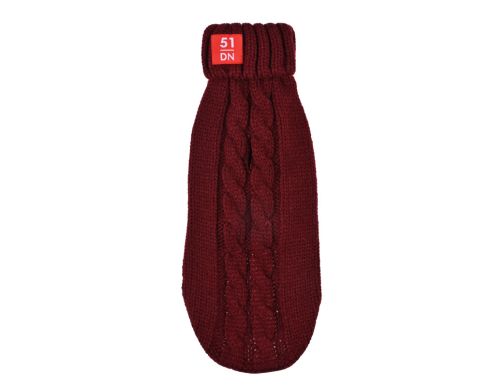 pull pour teckel en maille chaud hiver bordeaux