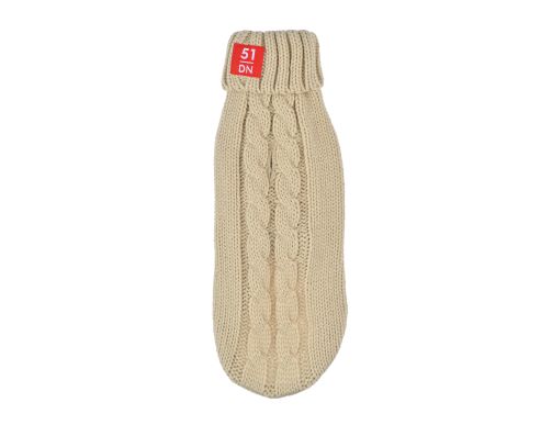 pull pour teckel en maille chaud hiver sable