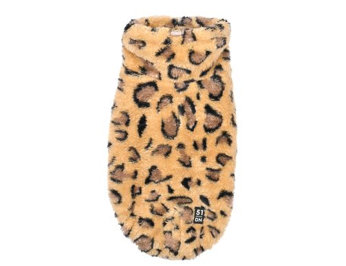 pull doudoune chaud pour teckel léopard