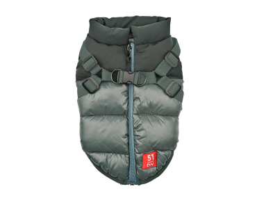 manteau harnais intégré pour chien vert foncé hiver