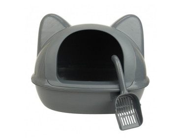 MAISON DE TOILETTE TETE DE CHAT GRISE