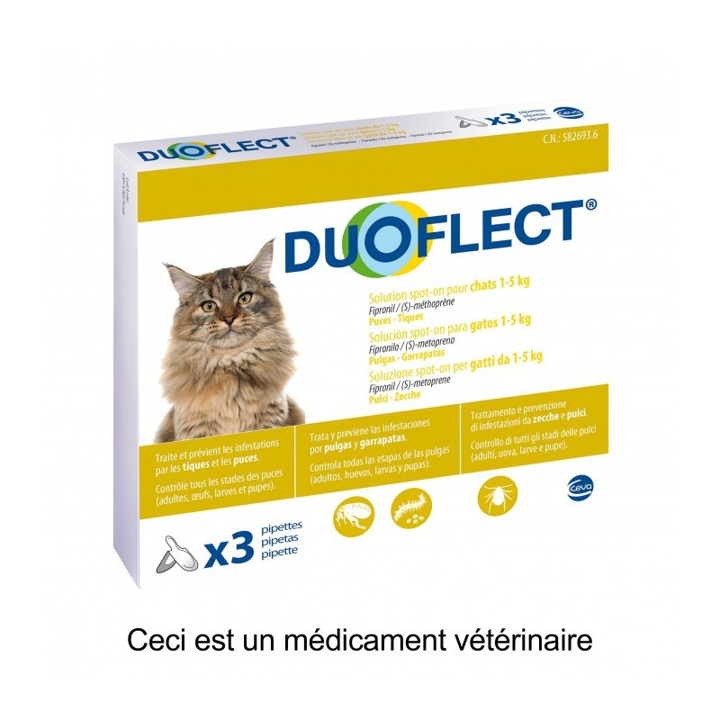 DUOFLECT CHAT DE 1 A 5 KG. 3 PIPETTES