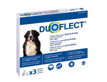 DUOFLECT POUR CHIEN DE 40 A 60KG. 3 PIPETTES