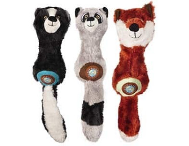 PELUCHE HALTERE RENARD / RATON LAVEUR SUPER SQUEAK