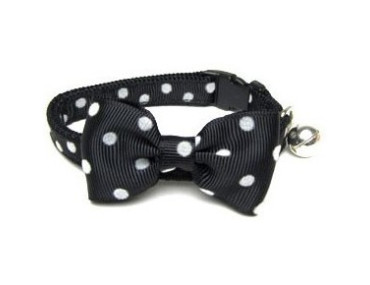 COLLIER NOEUD PAP' CHAT NOIR