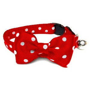 COLLIER NOEUD PAP' CHAT ROUGE