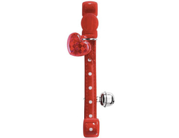 COLLIER POUR CHAT GLOSSY À POIS ROUGE