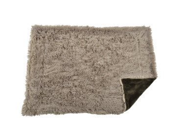 PLAID FOURRURE MARRON LARGE