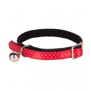 COLLIER CHAT STYLE POIS ROUGE