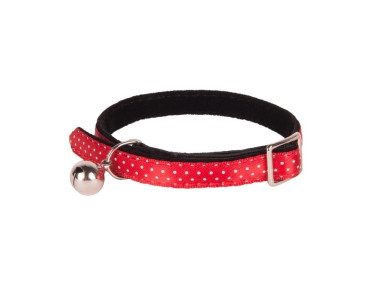 COLLIER CHAT STYLE POIS ROUGE